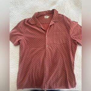 Fair Harbor Red Printed Camp-Collar Button-Down Shirt